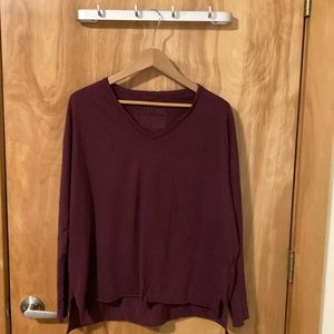 Frank & Eileen Burgundy V-Neck Top